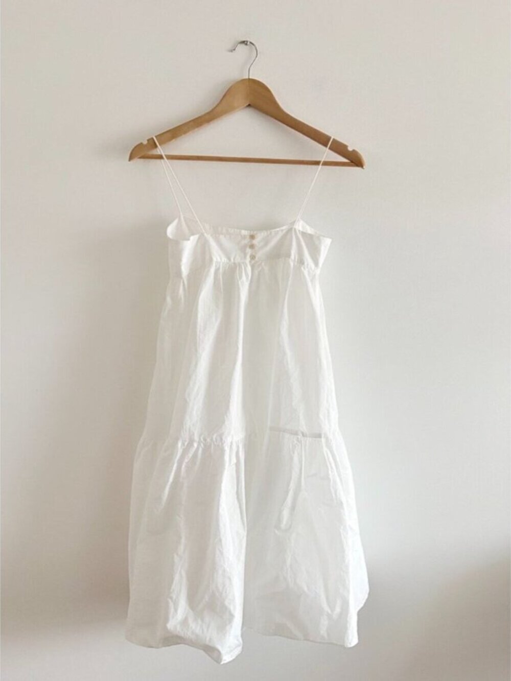Aritzia Wilfred Poplin Satire Tiered Dress White Size XXS - Picture 6 of 8